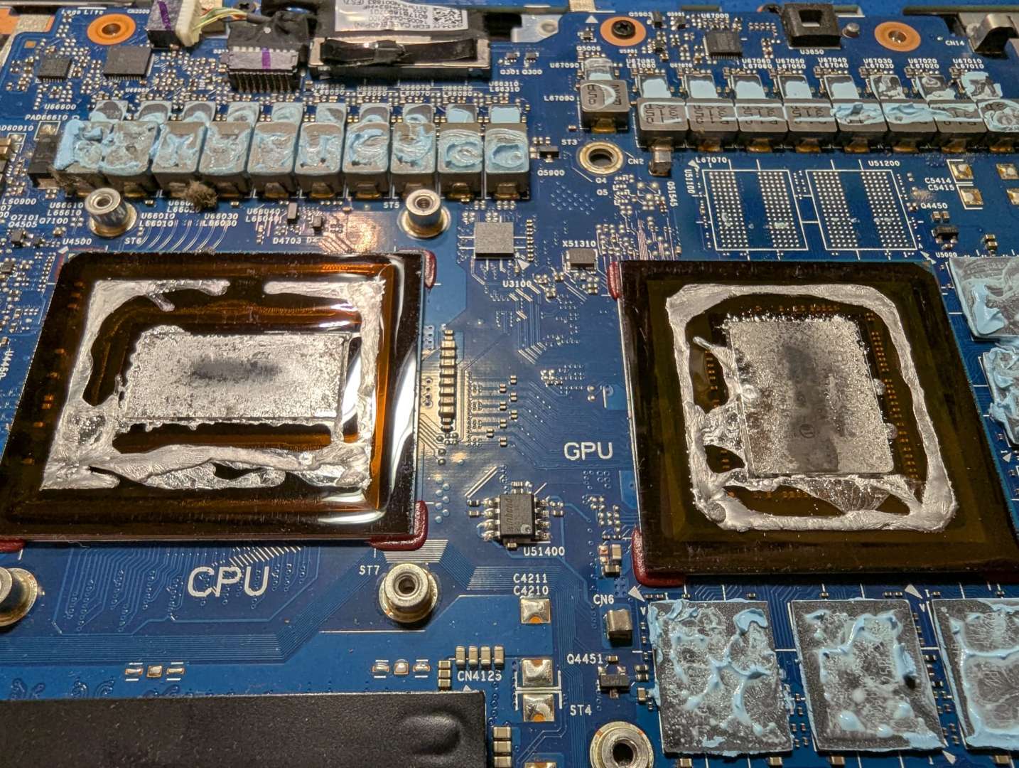 Laptop motherboard before cleaning