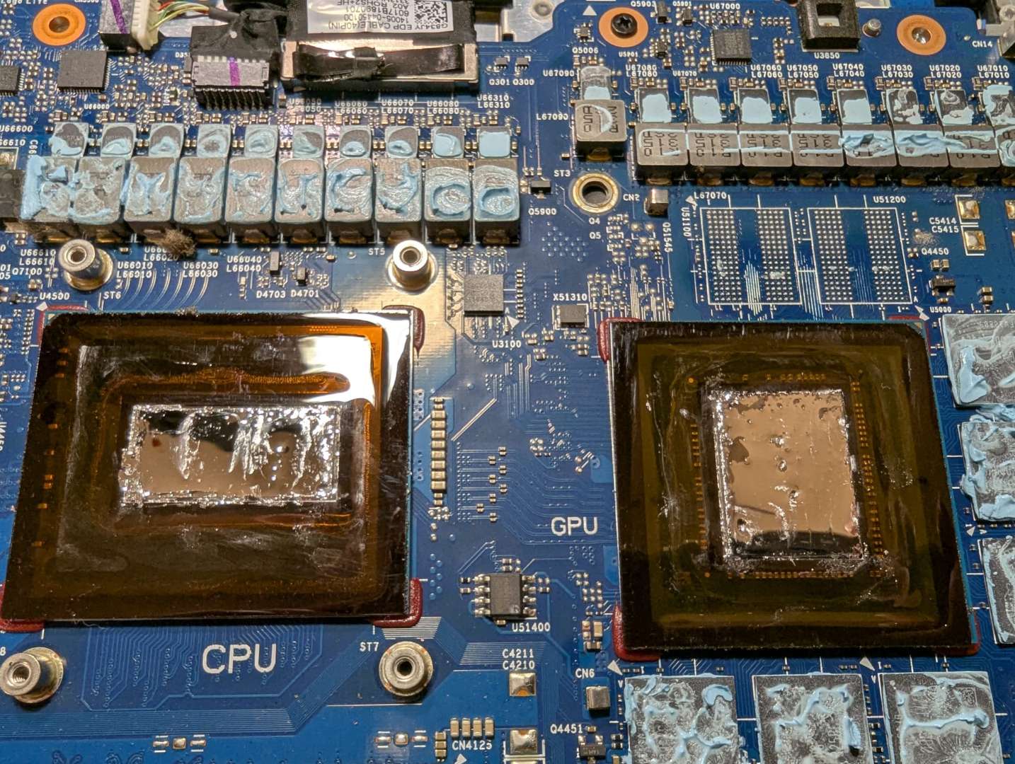 Laptop motherboard after cleaning